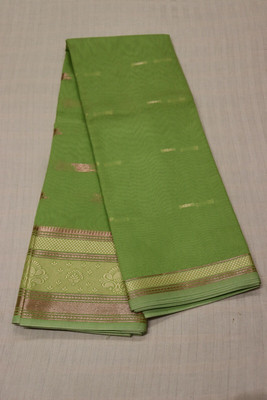 UtkrishtIndia Floral Print Daily Wear Cotton Blend Saree(Light Green)