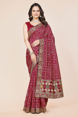 Tejal Creation Embroidered Bollywood Georgette Saree(Maroon)
