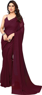 Moda Rapido Dyed Bollywood Georgette Saree(Brown)