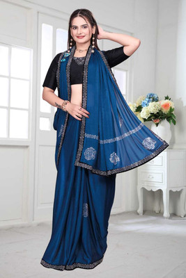 KV Fashion Embellished Bollywood Lycra Saree(Multicolor)