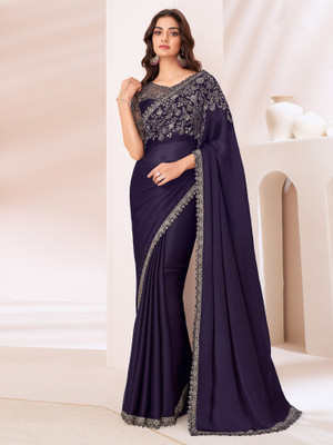 Tasrika Embellished Bollywood Chiffon Saree(Purple)