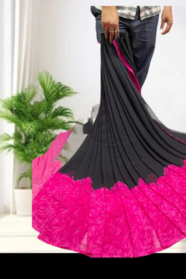 HouseOfCommon Ombre Bollywood Georgette Saree(Pink)
