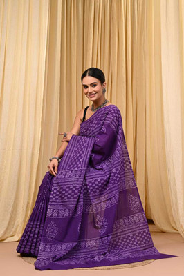 CRAFTWELL Self Design Handloom Pure Cotton Saree(Multicolor)