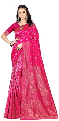 signagraph Woven, Self Design Banarasi Pure Silk, Jacquard Saree(Pink)