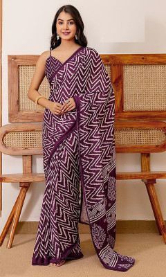 STYLEVEDA Printed Bollywood Georgette Saree(Purple)