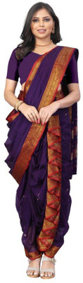 Aradhana Fashion Pvt Ltd Self Design Bollywood Pure Cotton Saree(Purple)