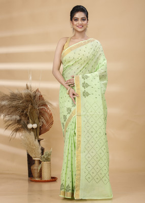 SRILOK Printed Handloom Pure Cotton Saree(Multicolor)
