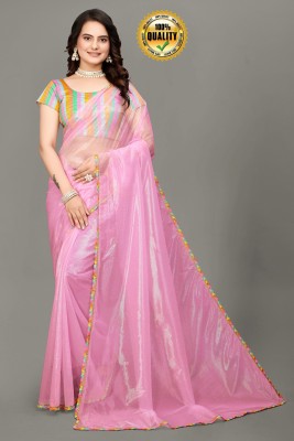 Fasharo Embroidered Bollywood Tissue Saree(Pink)