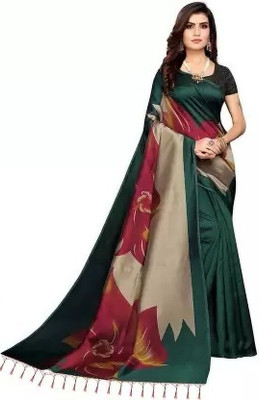 Saadhvi Woven Kanjivaram Cotton Blend Saree(Green)