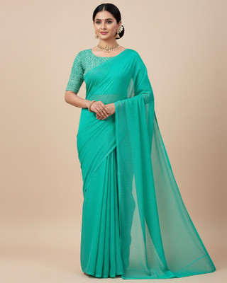 Sanskriti Synthetics Embellished Bollywood Georgette Saree(Green)