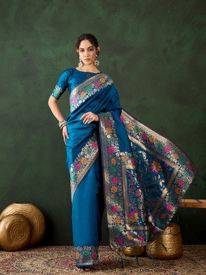 RK Creation Printed Bollywood Silk Blend Saree(Multicolor)