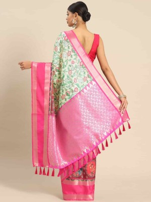 Divastri Printed Bollywood Art Silk Saree(Light Green)