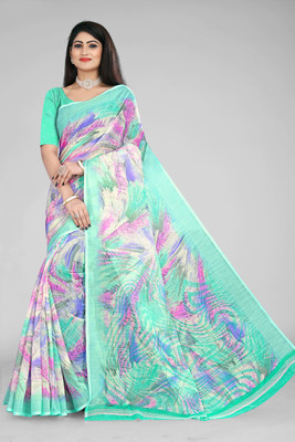 nilaksh enterprise Digital Print Bollywood Georgette Saree(Green)