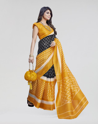 Nirvaan Printed Bollywood Art Silk Saree(Yellow)