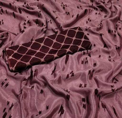 jihana fab Printed Banarasi Chiffon, Silk Blend Saree(Multicolor)