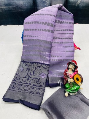 Sanjana Silks Printed Mysore Brasso Saree(Purple)