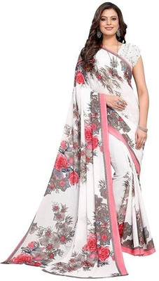 Saadhvi Digital Print Bollywood Lycra Blend Saree(Multicolor)