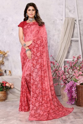 YASHIKA Printed, Floral Print Daily Wear Georgette Saree(Pink)