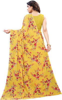 Kanooda Prints Printed Daily Wear Georgette Saree(Multicolor)