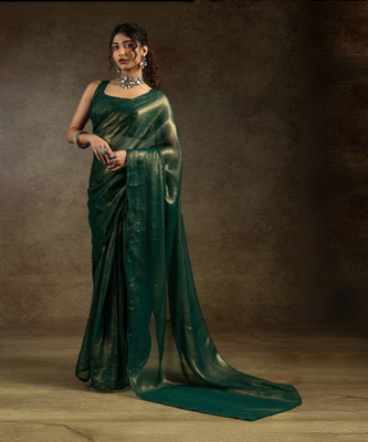 Sareemall Embellished Bollywood Chiffon Saree(Green)