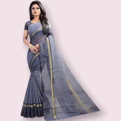 Grubstaker Printed Assam Silk Cotton Blend Saree(Multicolor)