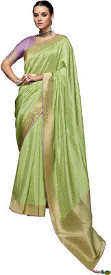 Rukmini by Rajendra Printed Bollywood Polyester Saree(Green)