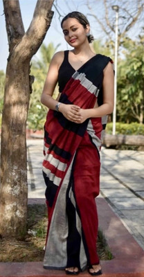 Anjali textile Printed Bollywood Pure Cotton Saree(Multicolor)