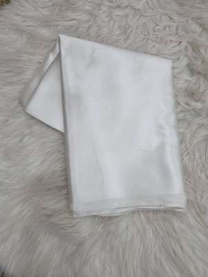 Arpita Fashion Solid/Plain Bollywood Pure Silk, Satin Saree(White)