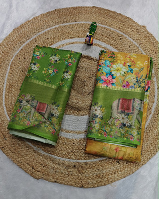 SAII CREATION Printed Bollywood Silk Blend Saree(Multicolor)