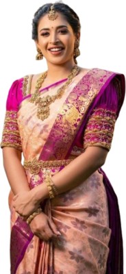 Triyom Fashion Self Design Banarasi Jacquard Saree(Pink)