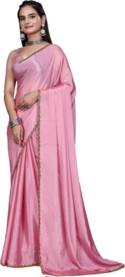 PRTRENDZ Self Design Kanjivaram Jimmy choo, Chiffon Saree(Pink)
