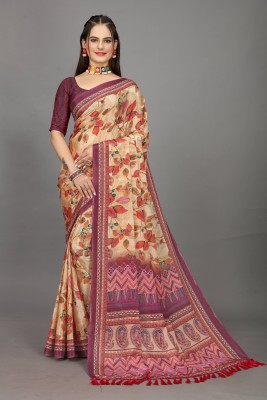 Zeekha Printed Daily Wear Chiffon Saree(Maroon)