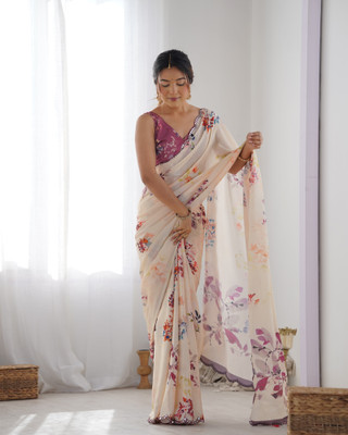Moda Rapido Self Design Bollywood Georgette Saree(Multicolor)