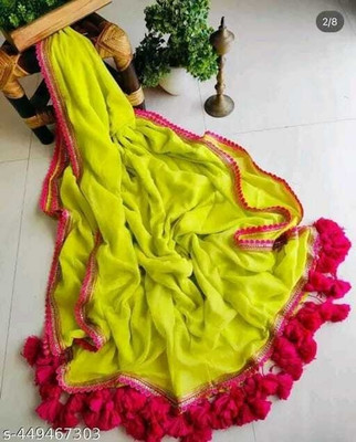 Sayal Creation Self Design Bollywood Georgette Saree(Yellow)