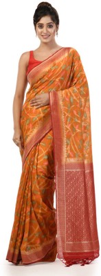 Kk Kavvya Crsk Woven Handloom Silk Blend Saree(Mustard)