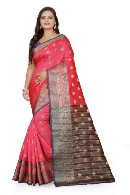 Indian Fashionista Woven Kanjivaram Jacquard Saree(Multicolor)