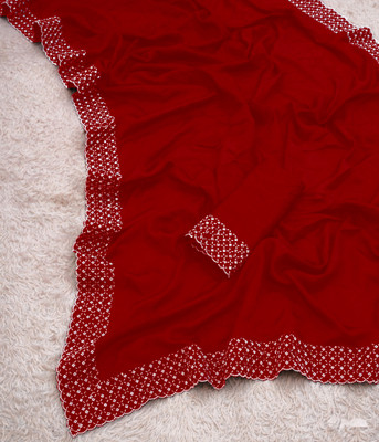 Zeekha Self Design Bollywood Georgette Saree(Dark Green)