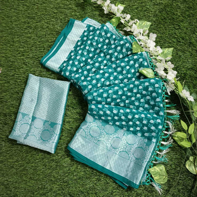 nirmal creation Printed Banarasi Chiffon Saree(Green)
