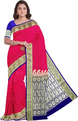 Anam Fabrics Woven Banarasi Satin, Silk Blend Saree(Pink)