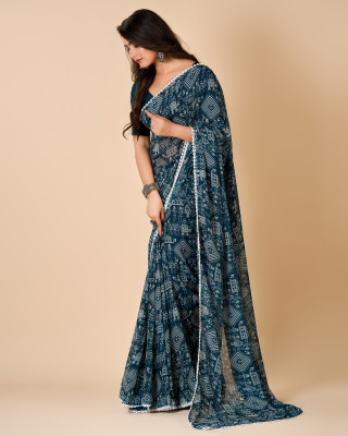 nirmal creation Self Design Bollywood Crepe Saree(Multicolor)