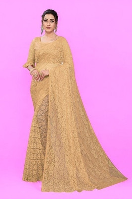NEXA Printed Banarasi Lycra Blend Saree(Brown)