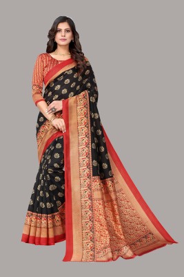 YASHIKA Woven Bollywood Art Silk Saree(Black)