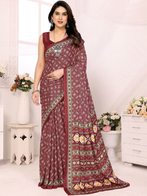 Moda Rapido Printed Daily Wear Georgette Saree(Maroon)