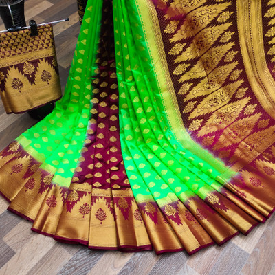 Radhe designer Dyed Banarasi Nylon Saree(Multicolor)