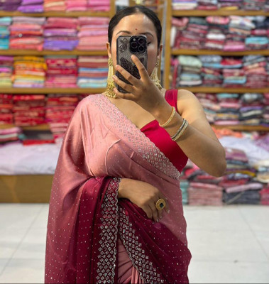 Mishti Self Design, Solid/Plain Handloom Chanderi Saree(Red)