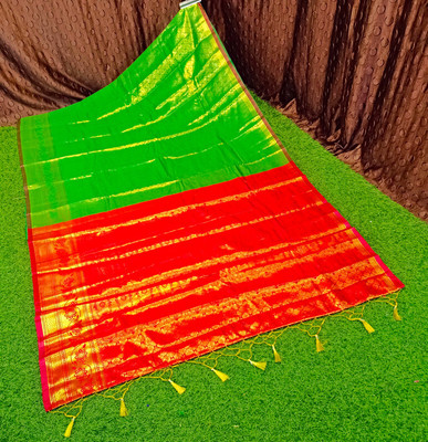 Spewim Woven Kanjivaram Art Silk Saree(Light Green)