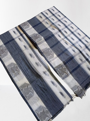 Rankit fashion Self Design Tant Pure Cotton Saree(White)