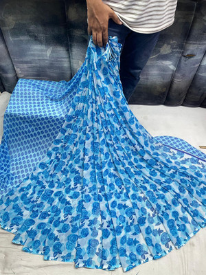 Maruti Creator Printed Bollywood Cotton Silk Saree(Multicolor)