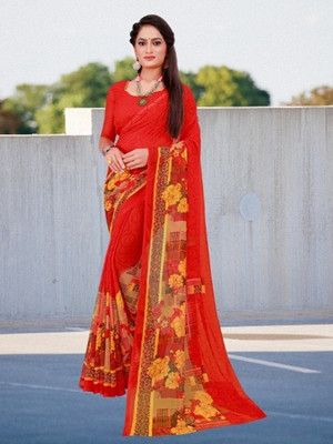 Suali Printed Bollywood Georgette Saree(Multicolor)