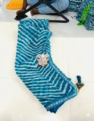 Online Bazaaar Printed Bollywood Georgette Saree(Light Blue)